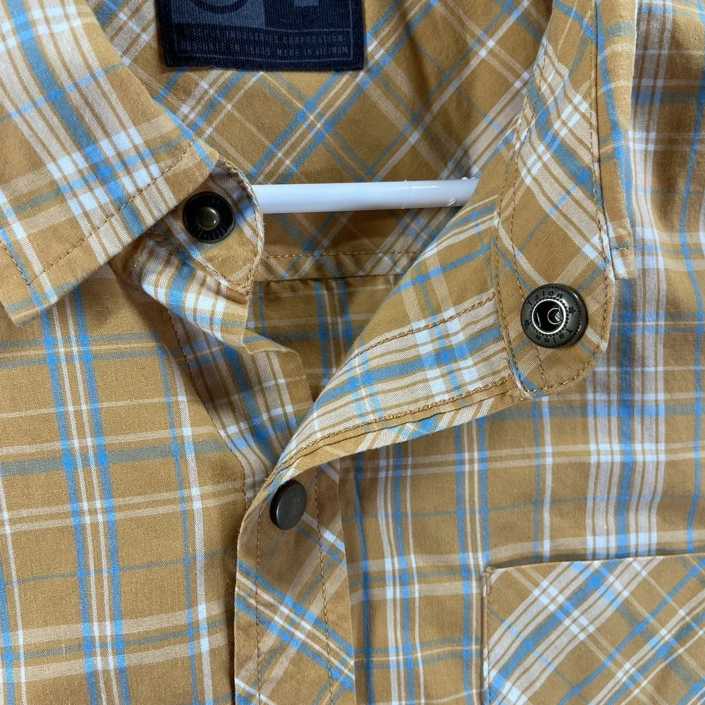 Magpul Industries Shirt men's Large Snap Buttons Plaid Chest Pocket Short Sleeve